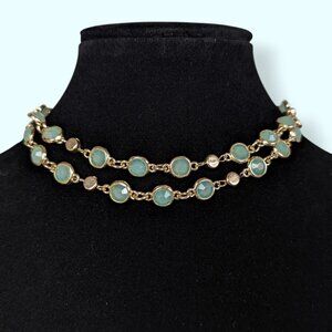 (2/$20) Turquoise Stone Bezel Necklace